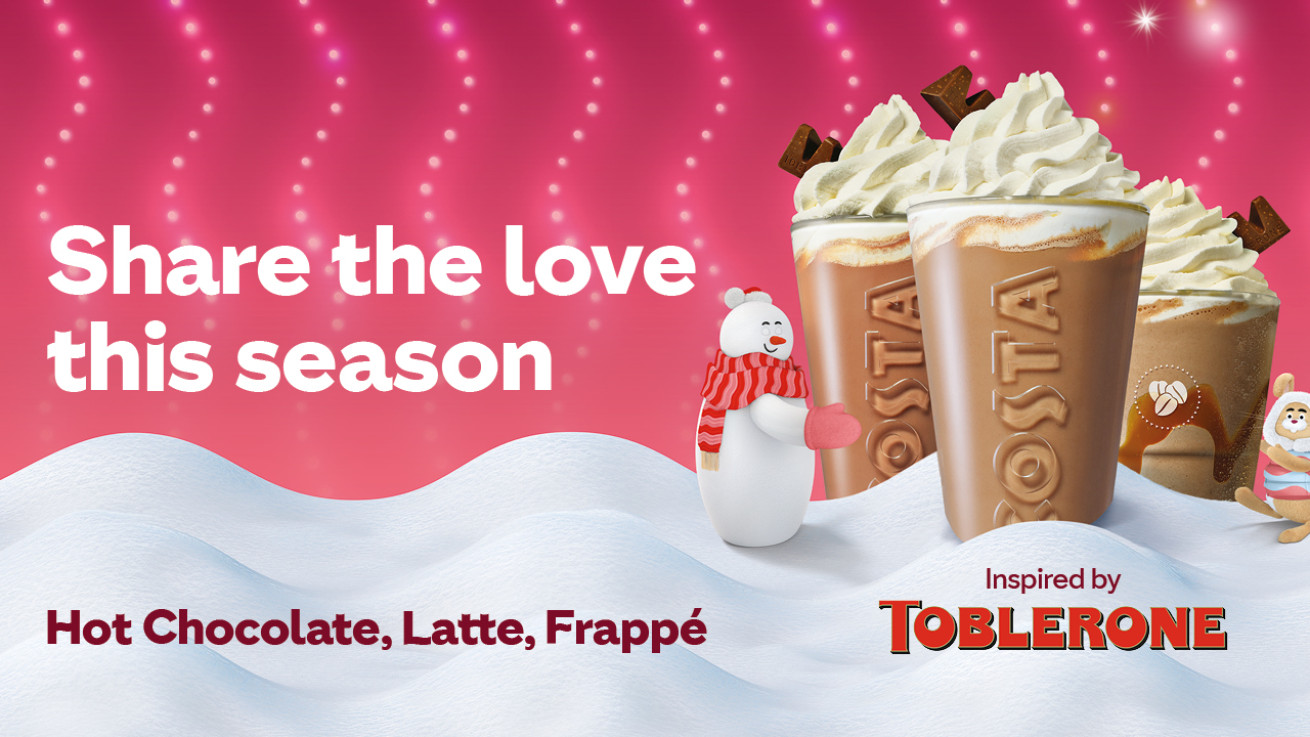 «Share The Love»: Χριστούγεννα με… Costa Coffee διαγωνισμούς, Toblerone και συλλεκτικά στολίδια
