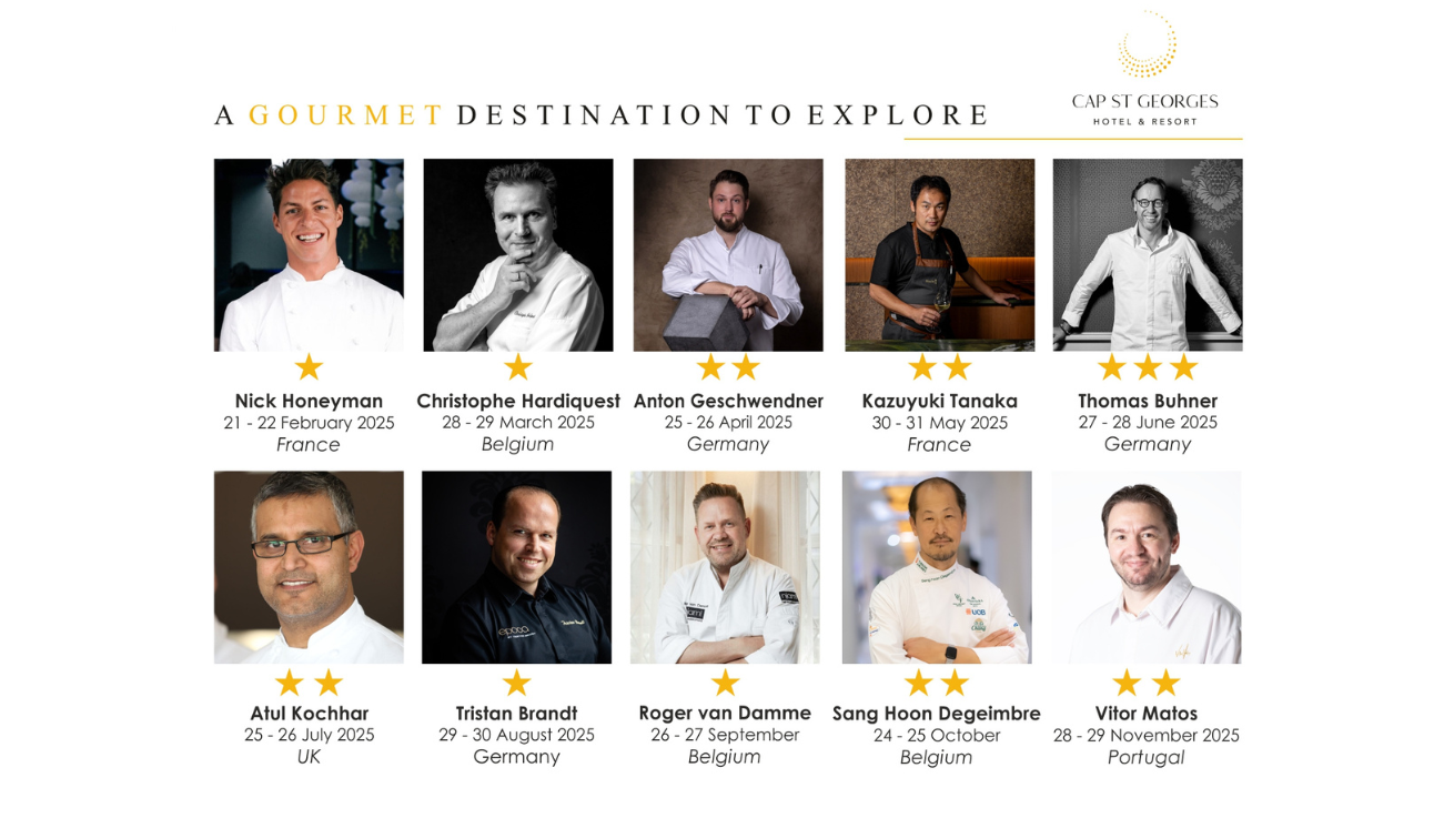 Cap St Georges Hotel & Resort - 12 Καταξιωμένοι Chef με 1 έως 3 αστέρια Michelin στη γαστρονομική σειρά εκδηλώσεων 