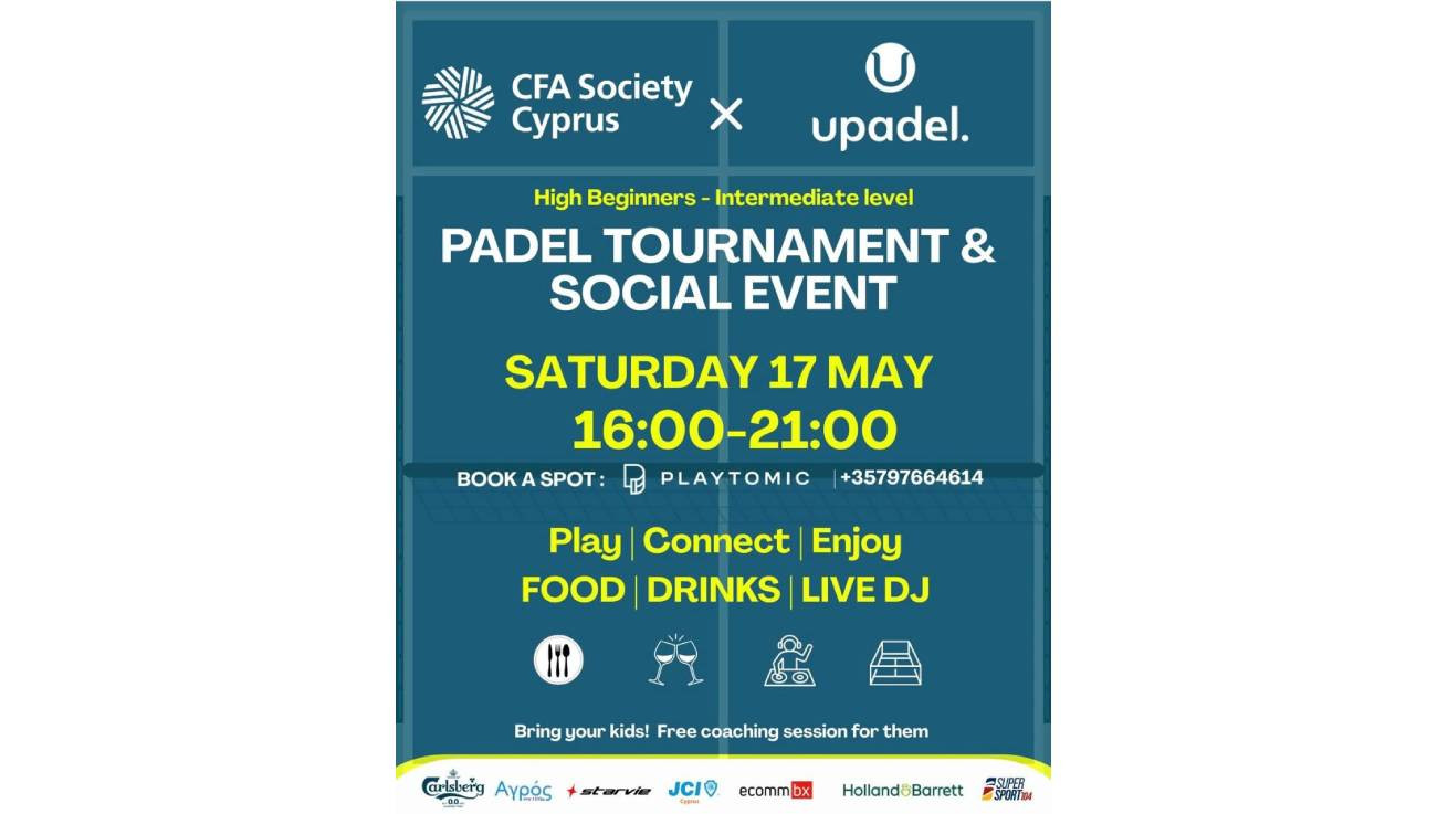Finance Meets Sport: Ο CFA Cyprus Παίζει Δυνατά… με Padel