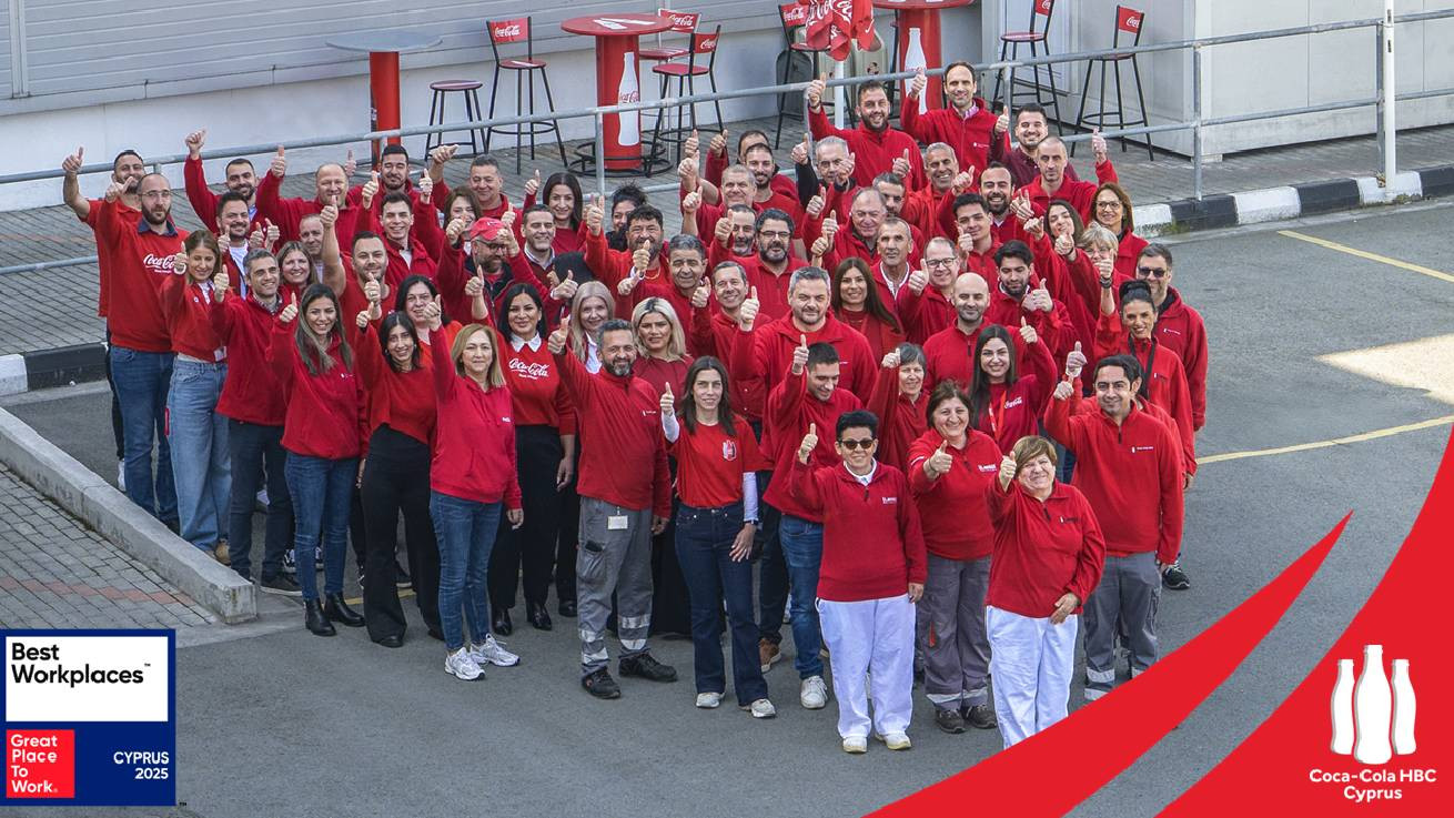 Η Coca-Cola HBC Κύπρου διακρίνεται για ακόμη μία χρονιά ως Great Place to Work – Μια ομάδα που αναπτύσσεται και κερδίζει