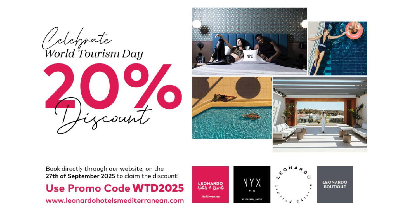 Leonardo Hotels: 20% έκπτωση για όλες τις κρατήσεις σε Κύπρο και Ελλάδα