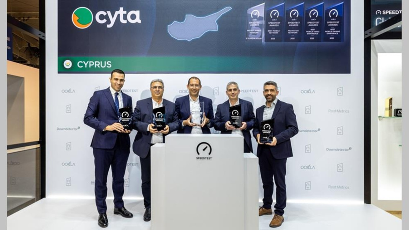 Cyta: 5 συνεχόμενα χρόνια το Ταχύτερο Δίκτυο Κινητής στην Κύπρο - Απέσπασε 5 Βραβεία Ookla