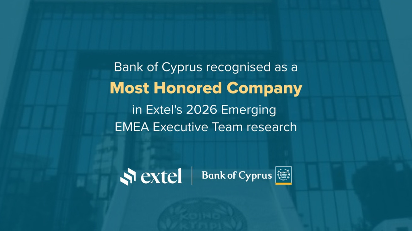 Extel: Ισχυρή ψήφος εμπιστοσύνης για την Τράπεζα Κύπρου από τη διεθνή επενδυτική κοινότητα