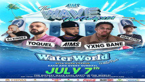 Το line – up του μεγαλύτερου Wave Pool Party στο Waterworld Waterpark Ayia Napa, αυτή την Κυριακή