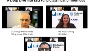 Διαδικτυακό σεμινάριο για την ESG ταξινόμηση των επενδυτικών ταμείων από τον Σύνδεσμο Χρηματοοικονομικών Αναλυτών Κύπρου και τον CIFA