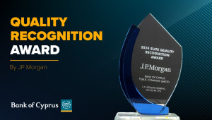 Βραβείο Quality Recognition Award από την JP Morgan Chase στην Τράπεζα Κύπρου