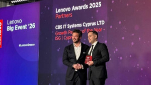 Η CBS IT Systems Cyprus βραβεύτηκε από τη Lenovo ως Growth Partner of the Year – ISG, Cyprus
