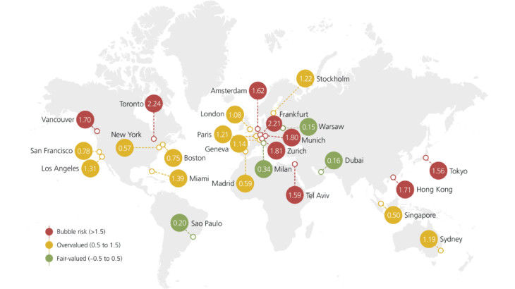 UBS: Η «φούσκα» στις τιμές των ακινήτων και οι πόλεις που κινδυνεύουν περισσότερο