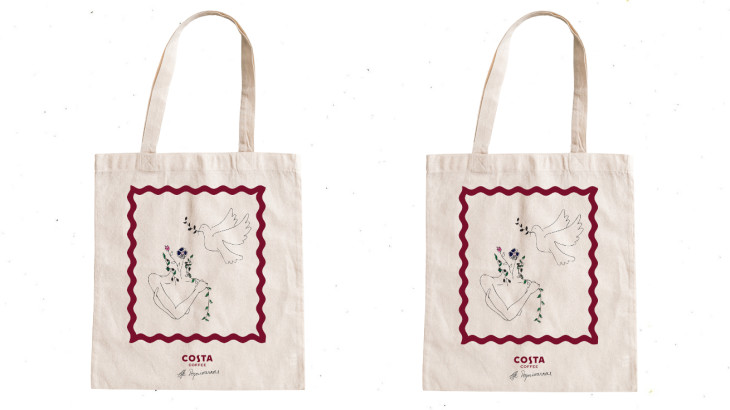 Costa Coffee: 500 limited edition tote bags by Έφη Παπαϊωάννου γεμάτες αγάπη για τα παιδιά του Παιδονευρολογικού του Μακάρειου