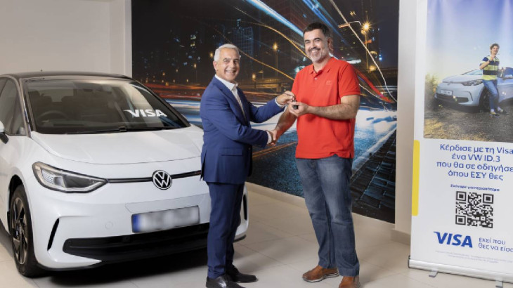 Ένας νικητής, ένα ηλεκτρικό VW ID.3 και πολλές ψηφιακές εκπλήξεις από τη Visa!