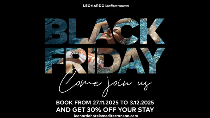 Πενθήμερη Black Friday από τη Leonardo Hotels:  30% έκπτωση σε όλες τις κρατήσεις για το 2026!