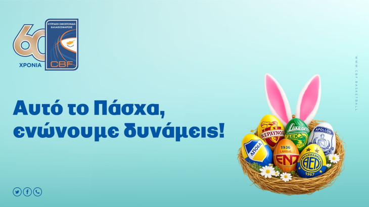 Αυτό το Πάσχα, η ΚΟΚ και τα σωματεία της Basket League ενώνουν δυνάμεις για την κοινωνία