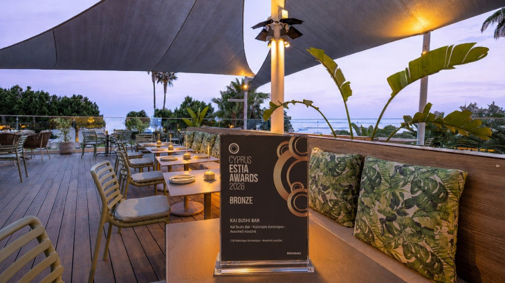Το Kai Sushi Bar τιμήθηκε με το πρώτο του βραβείο στα Cyprus Estia Awards 2026, στην κατηγορία «Καλύτερο Εστιατόριο Ασιατικής Κουζίνας»